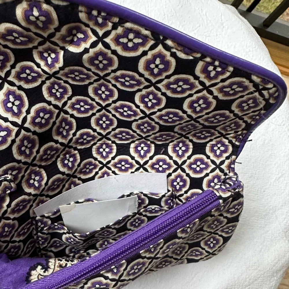 Romantic Floral Vera Bradley Simply Violet Multiple Compartment Wristlet Wallet